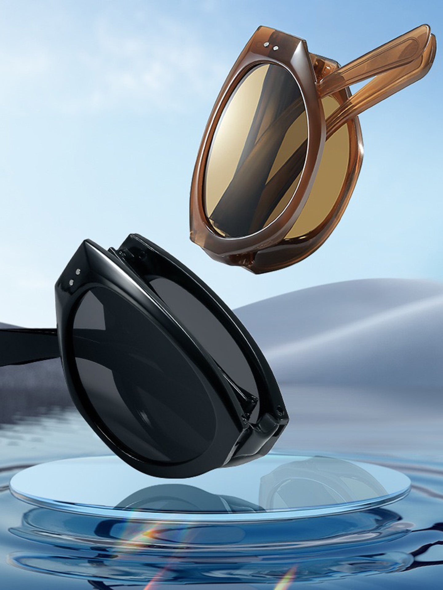 Vintage Foldable Cat Eye Sunglasses for Women & Girls