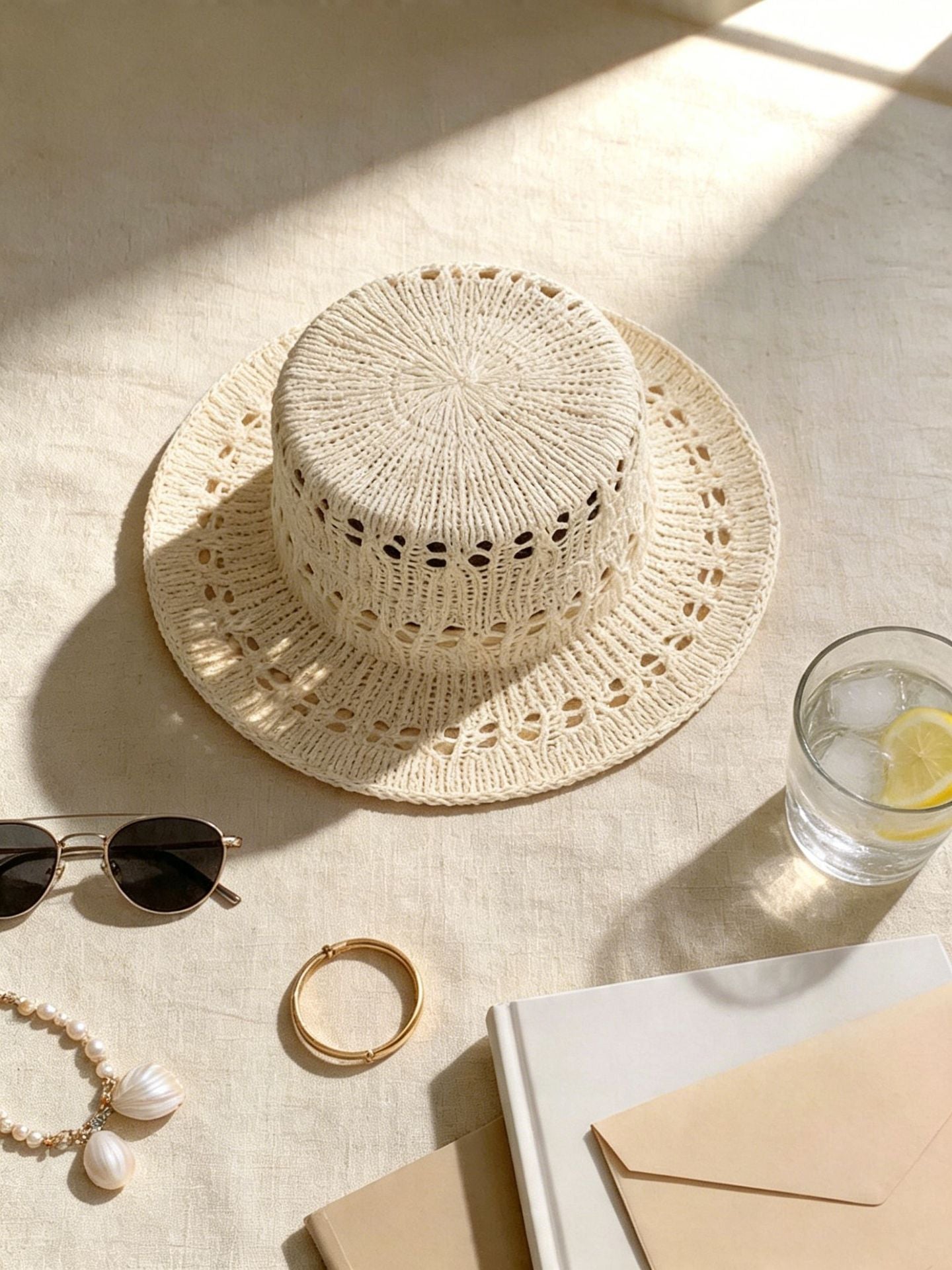 Women's Crochet Hollow Out Boater Hat