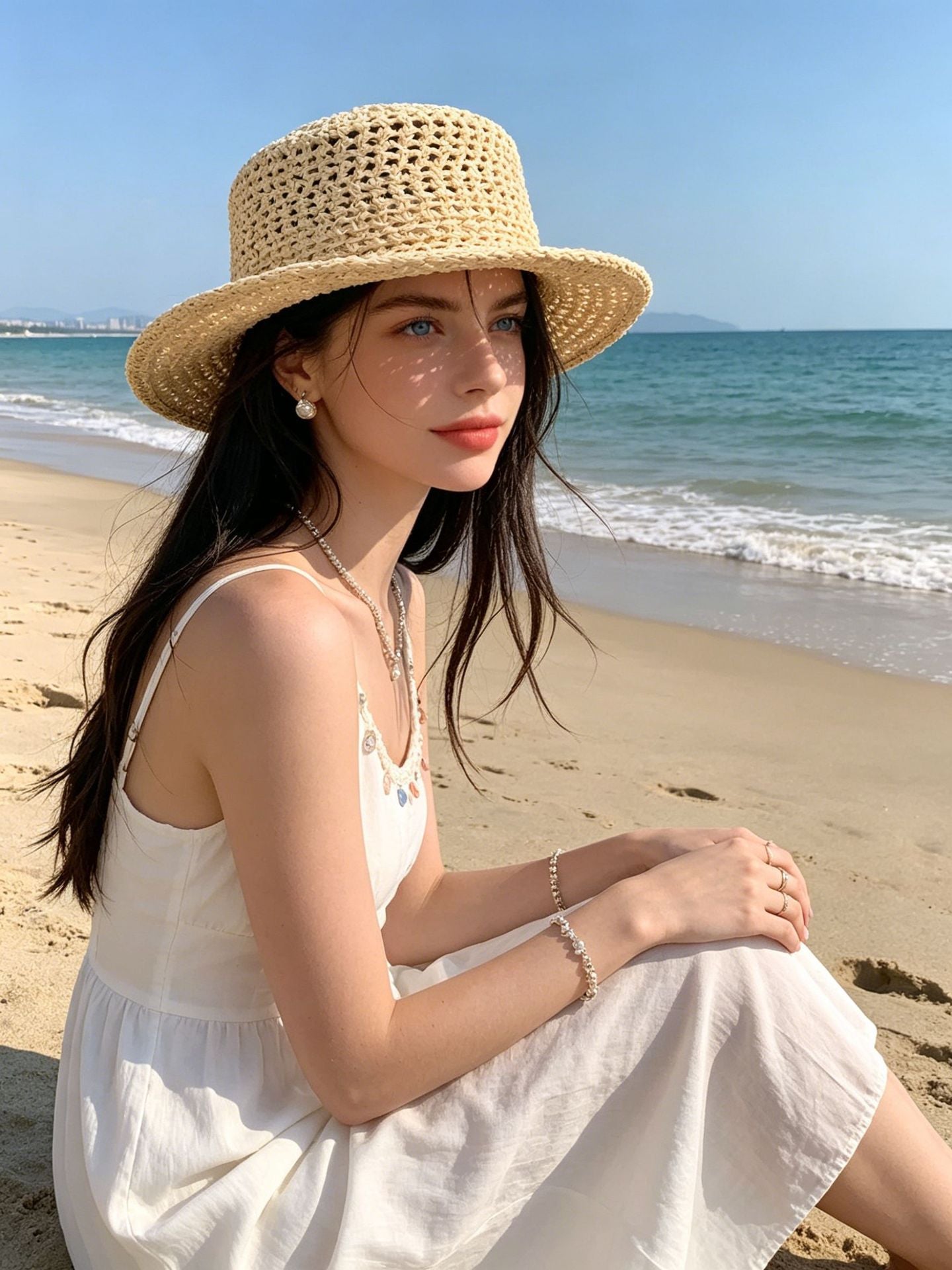 Women's Crochet Bucket Sun Hat for Summer Cooling & Beach