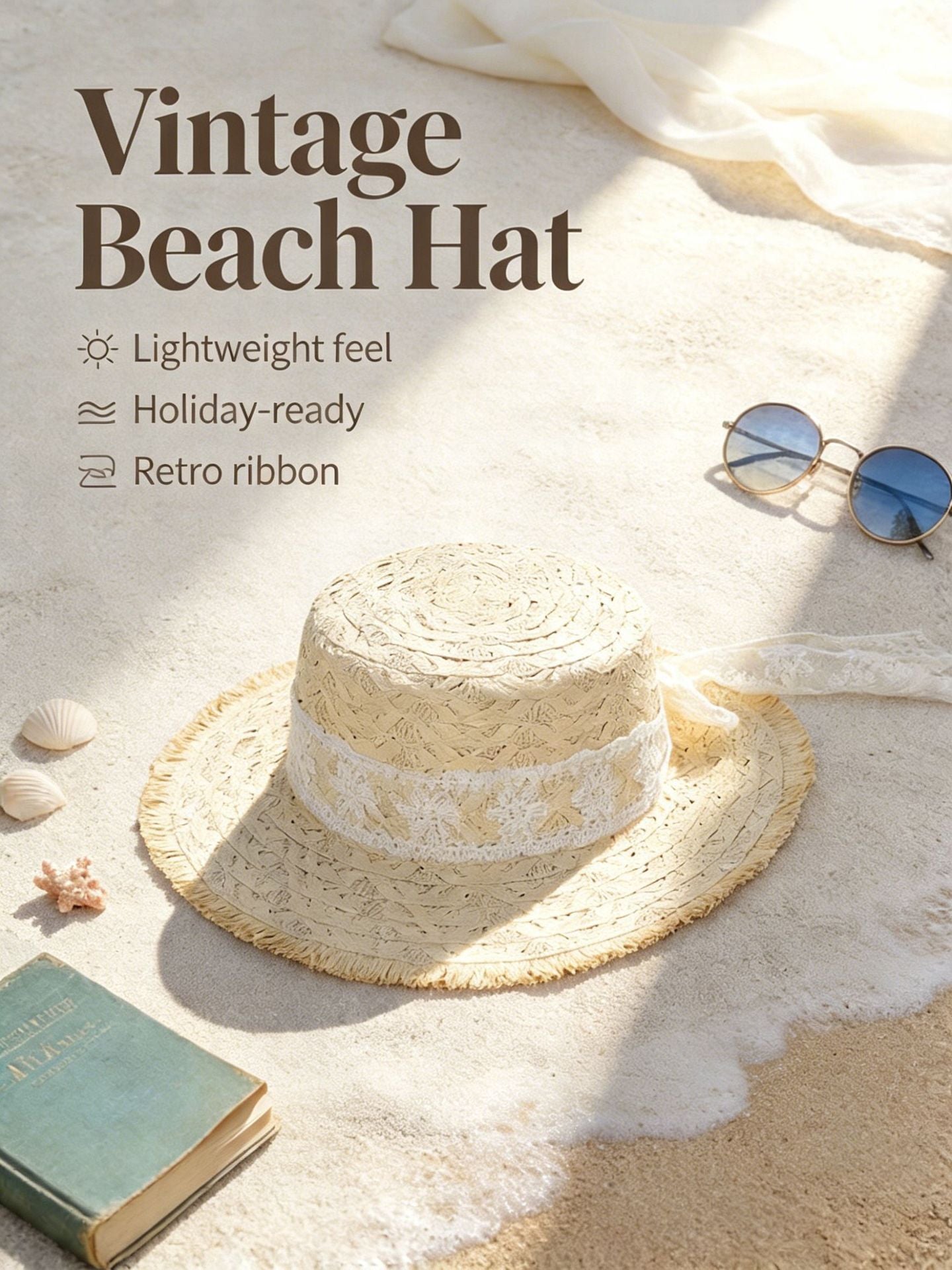 French Wide Brim Straw Hat for Women with Oversized Bow