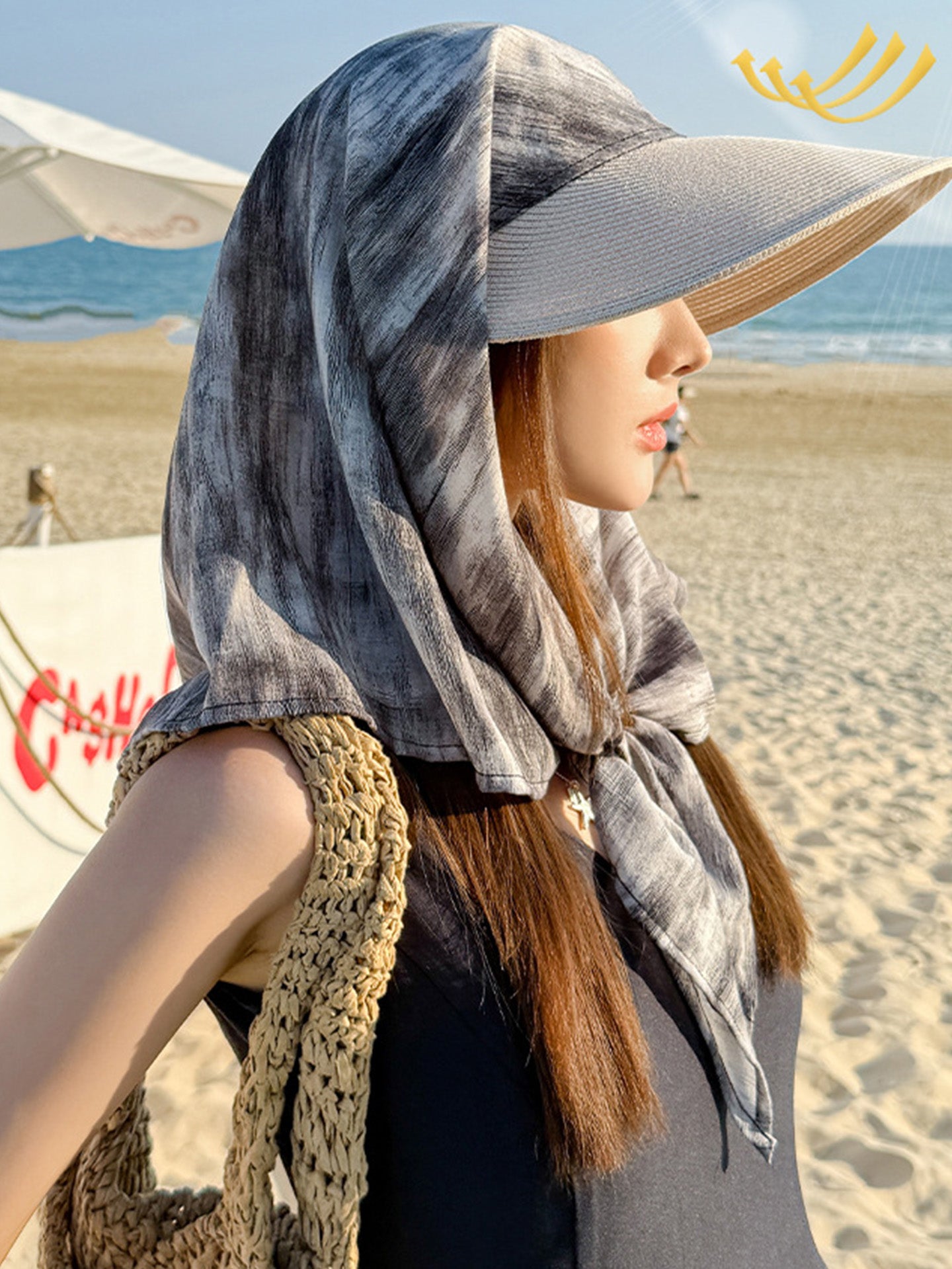 UPF 50+ Face Shield Hat with Neck Flap