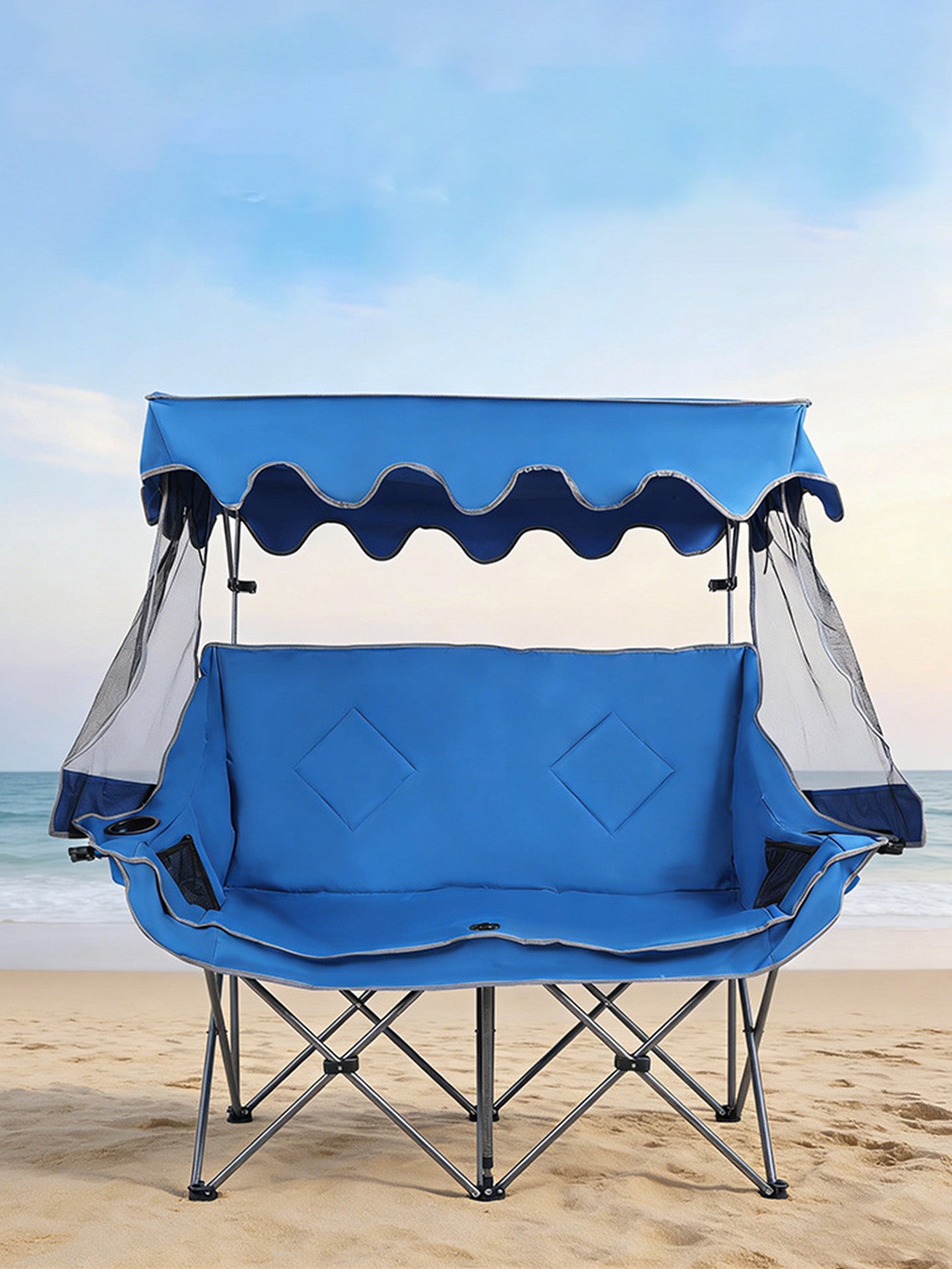 Double Camping Chair with Detachable Canopy
