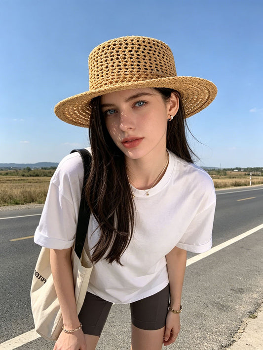 Women's Crochet Bucket Sun Hat for Summer Cooling & Beach
