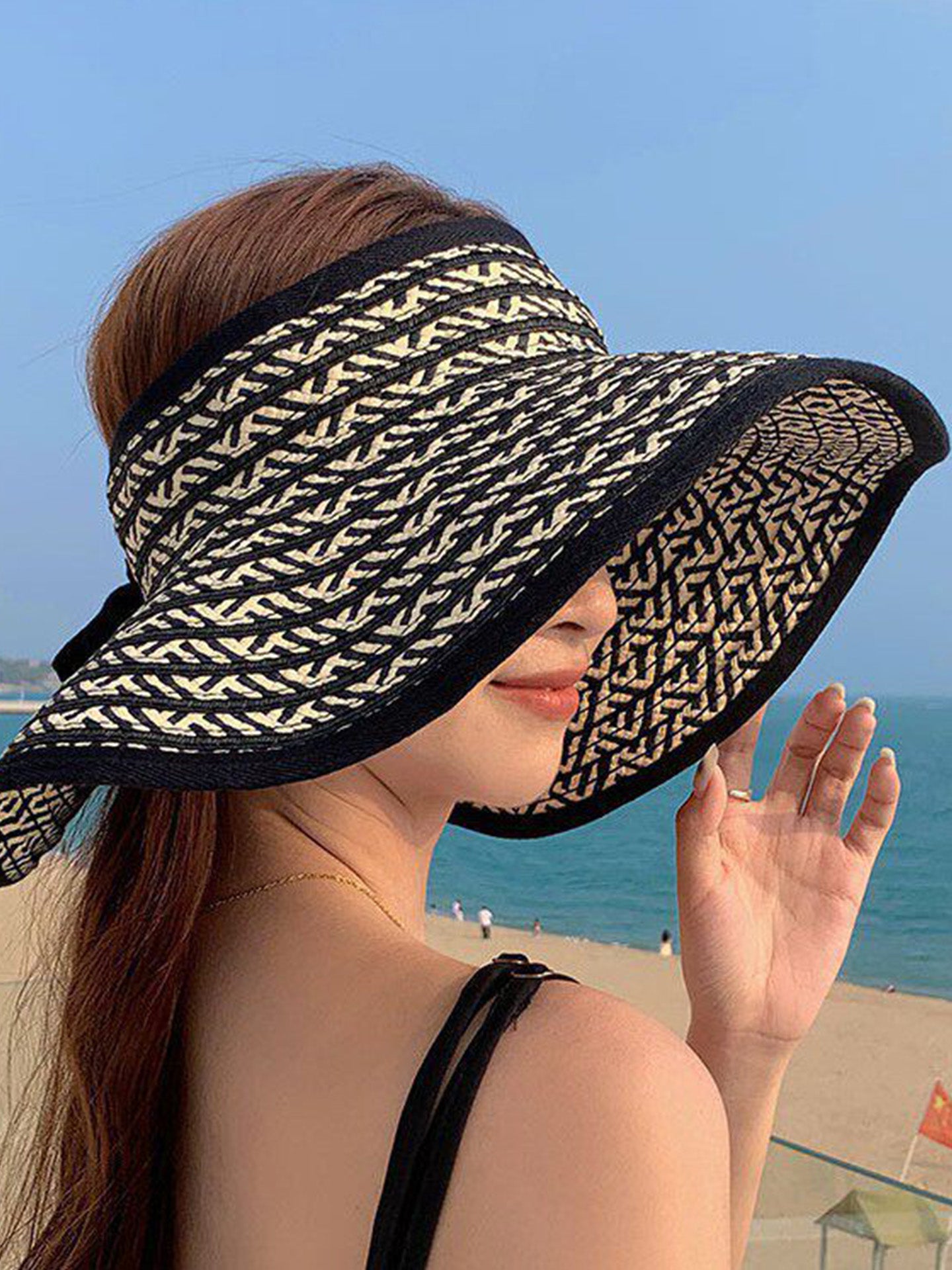 Women's Wide Brim Empty Top Sun Visor Hat