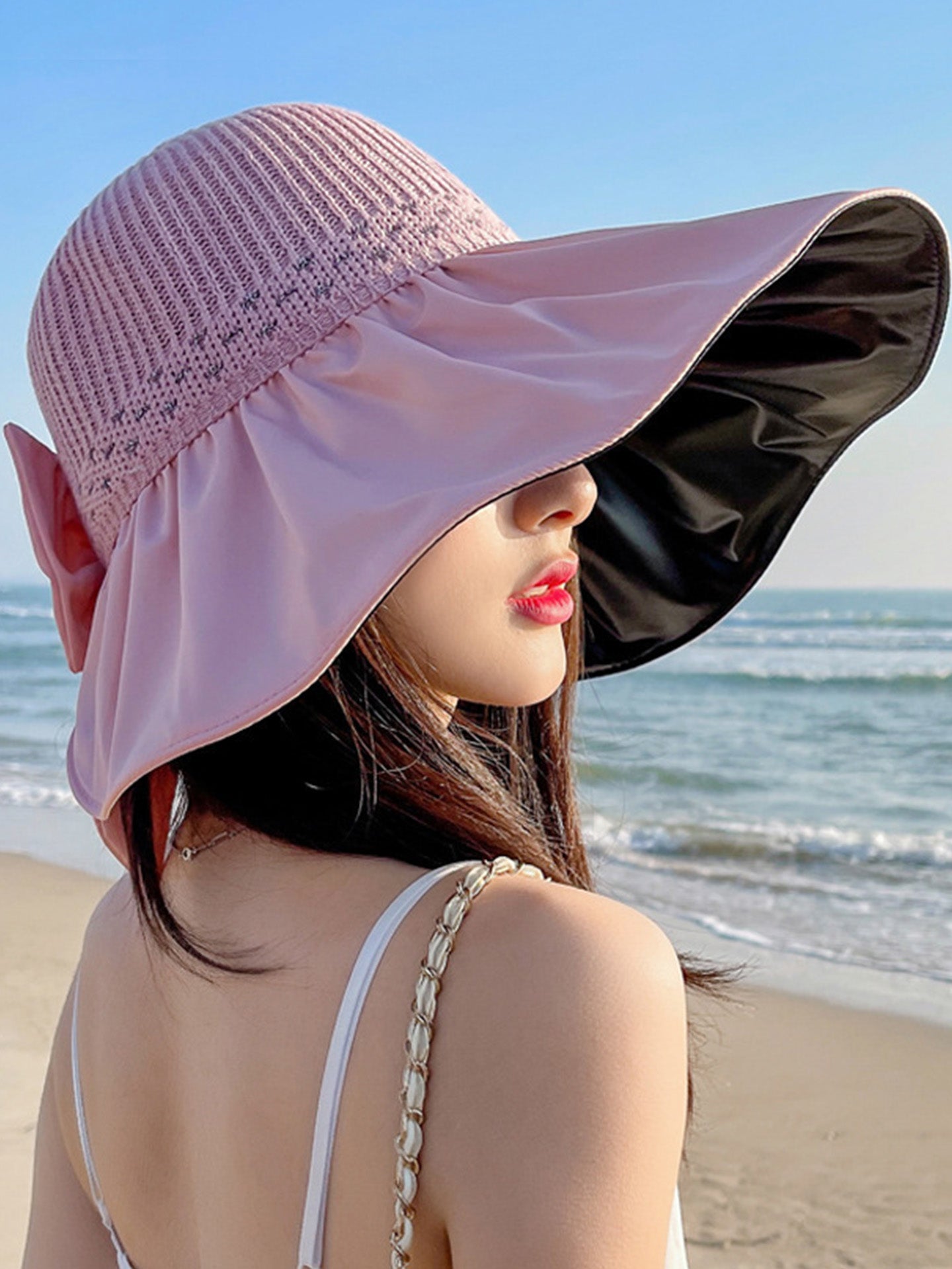 Women's UPF 50+ Sun Hat with Black Silver Coating