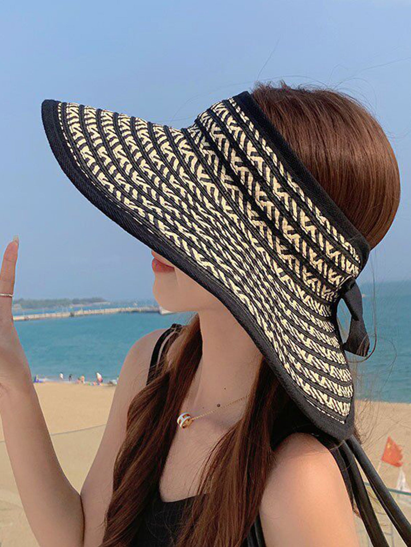 Women's Wide Brim Empty Top Sun Visor Hat