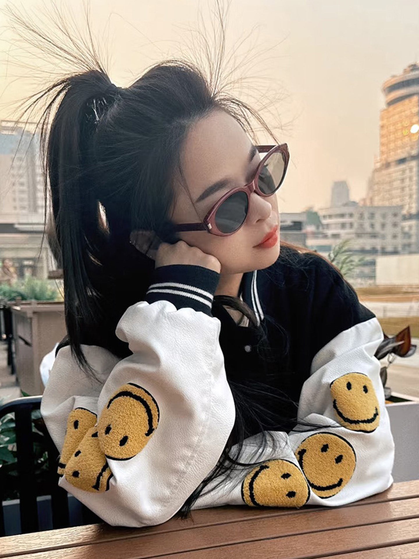 Retro Red Narrow Frame Sunglasses for Women