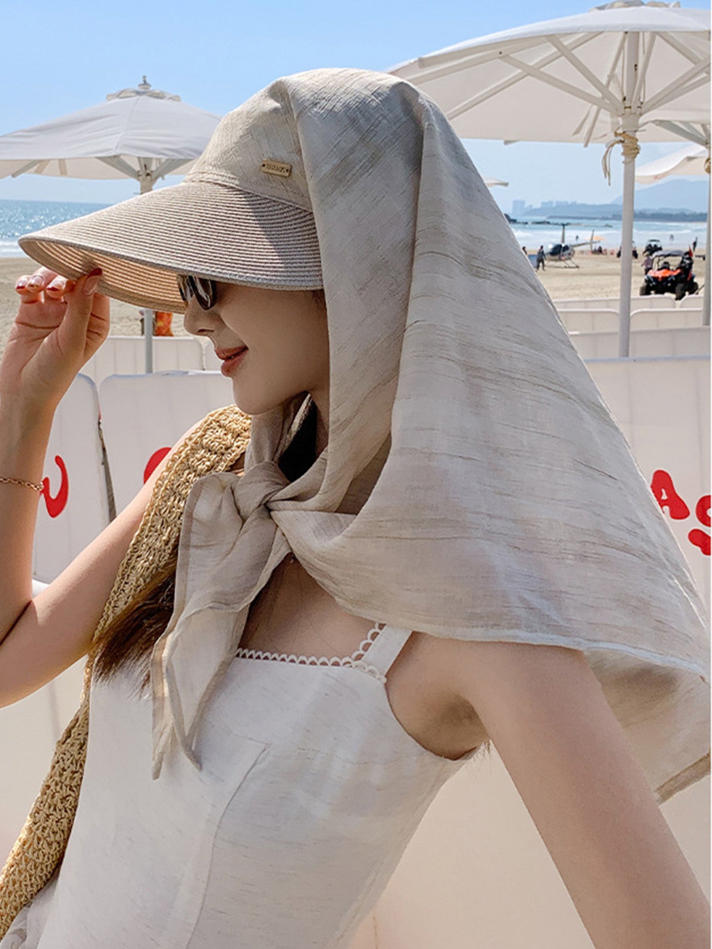 UPF 50+ Face Shield Hat with Neck Flap