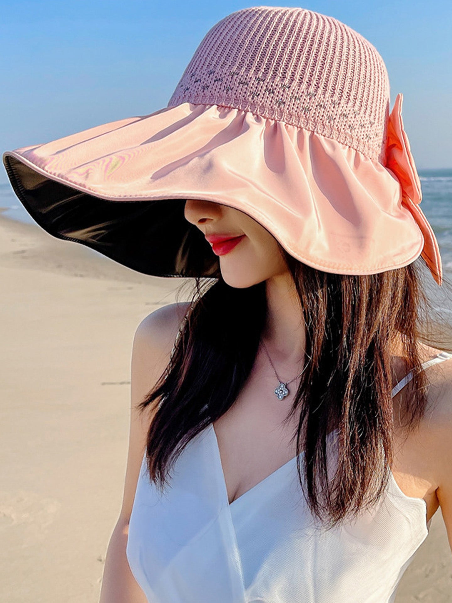 Women's UPF 50+ Sun Hat with Black Silver Coating