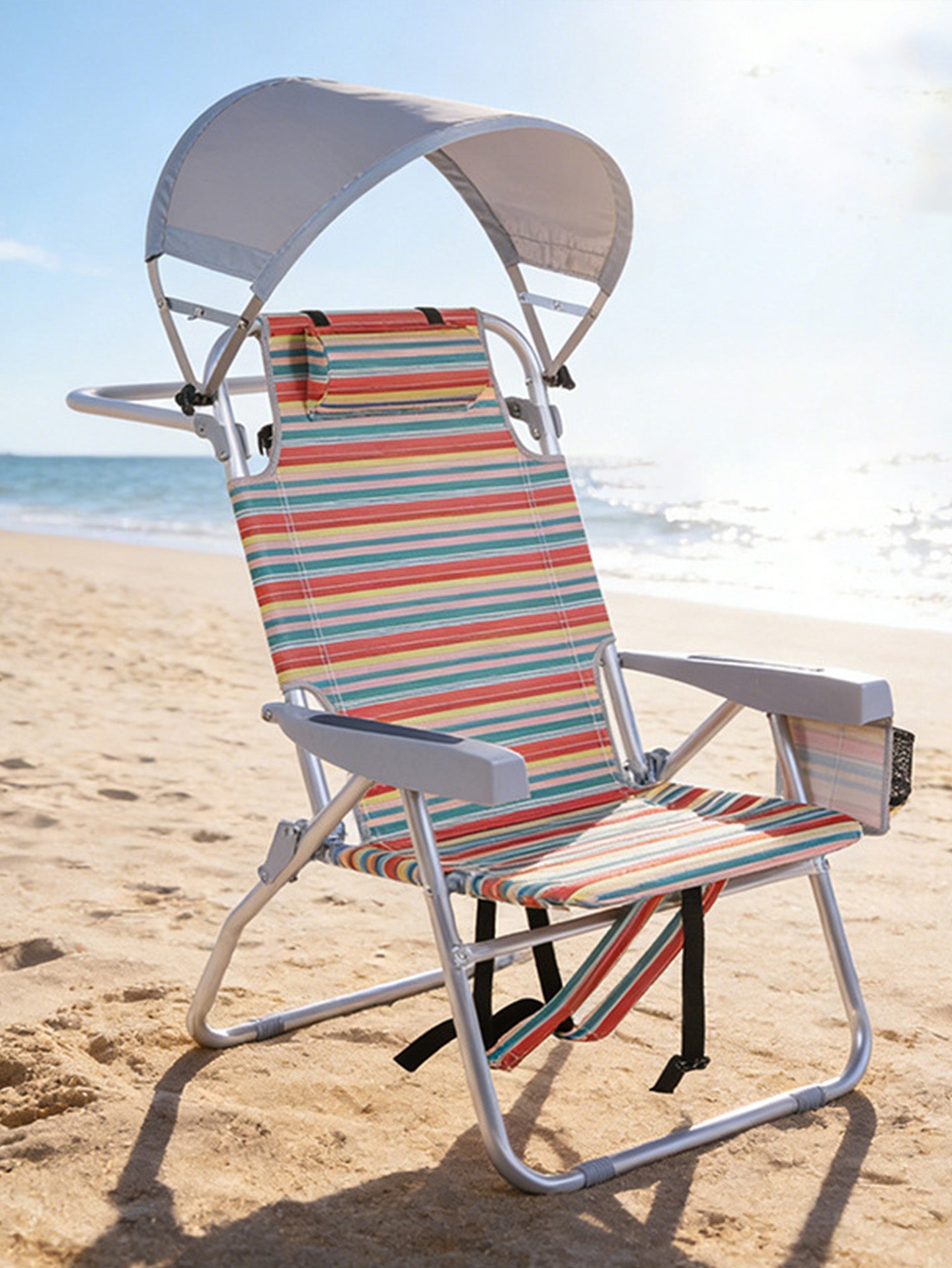 Portable Folding Camping Chair with Sun Shade