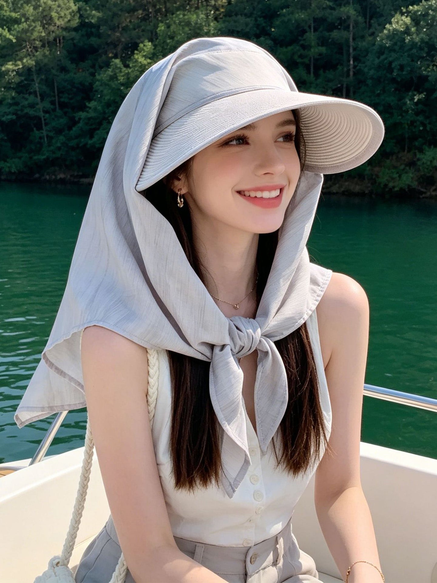 UPF 50+ Face Shield Hat with Neck Flap