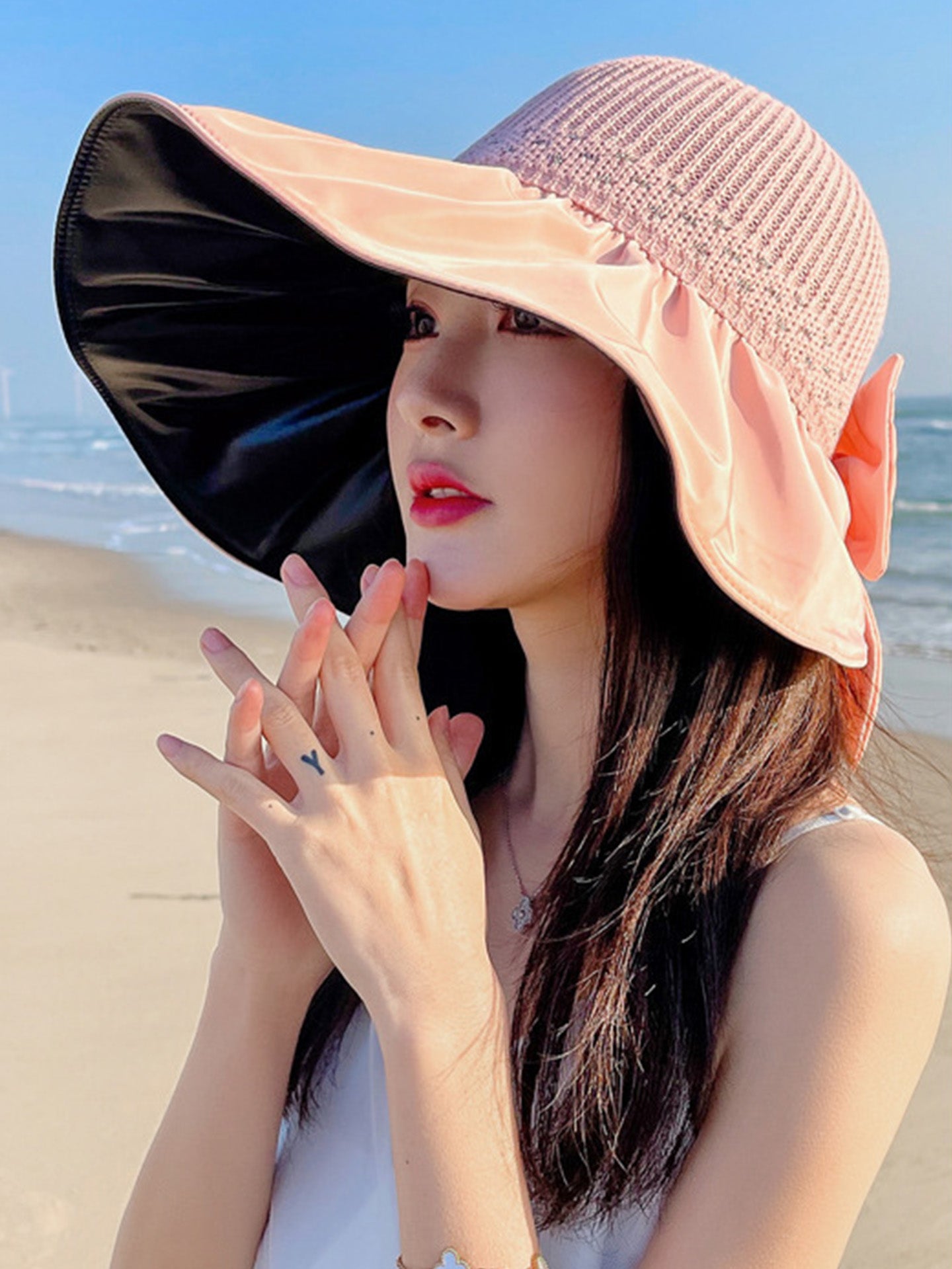 Women's UPF 50+ Sun Hat with Black Silver Coating