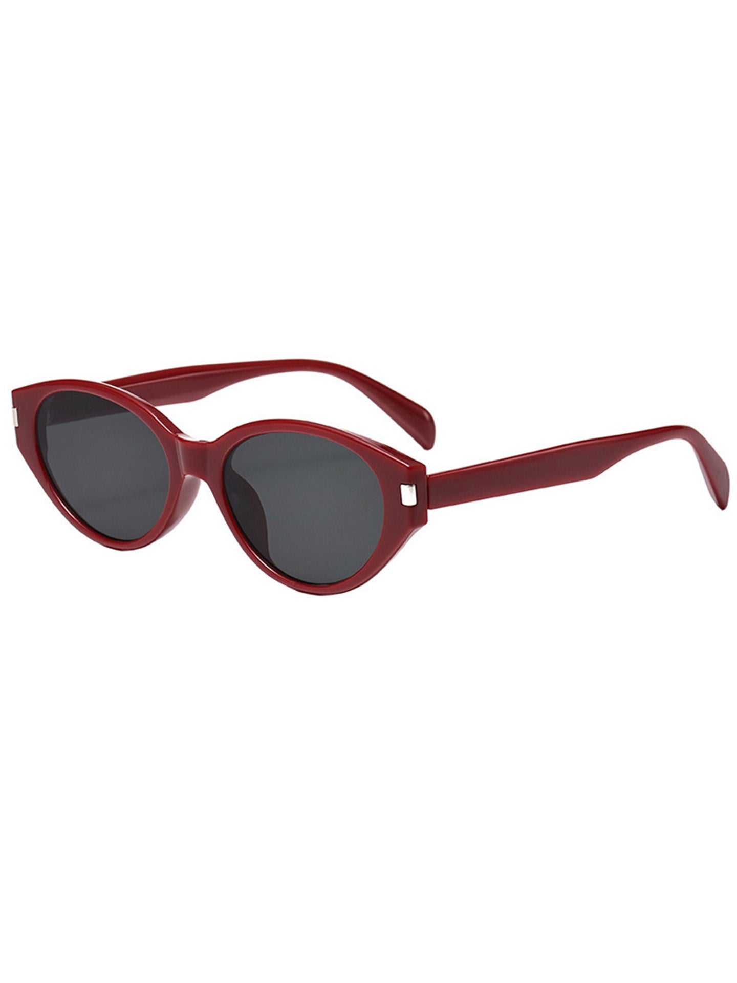 Retro Red Narrow Frame Sunglasses for Women