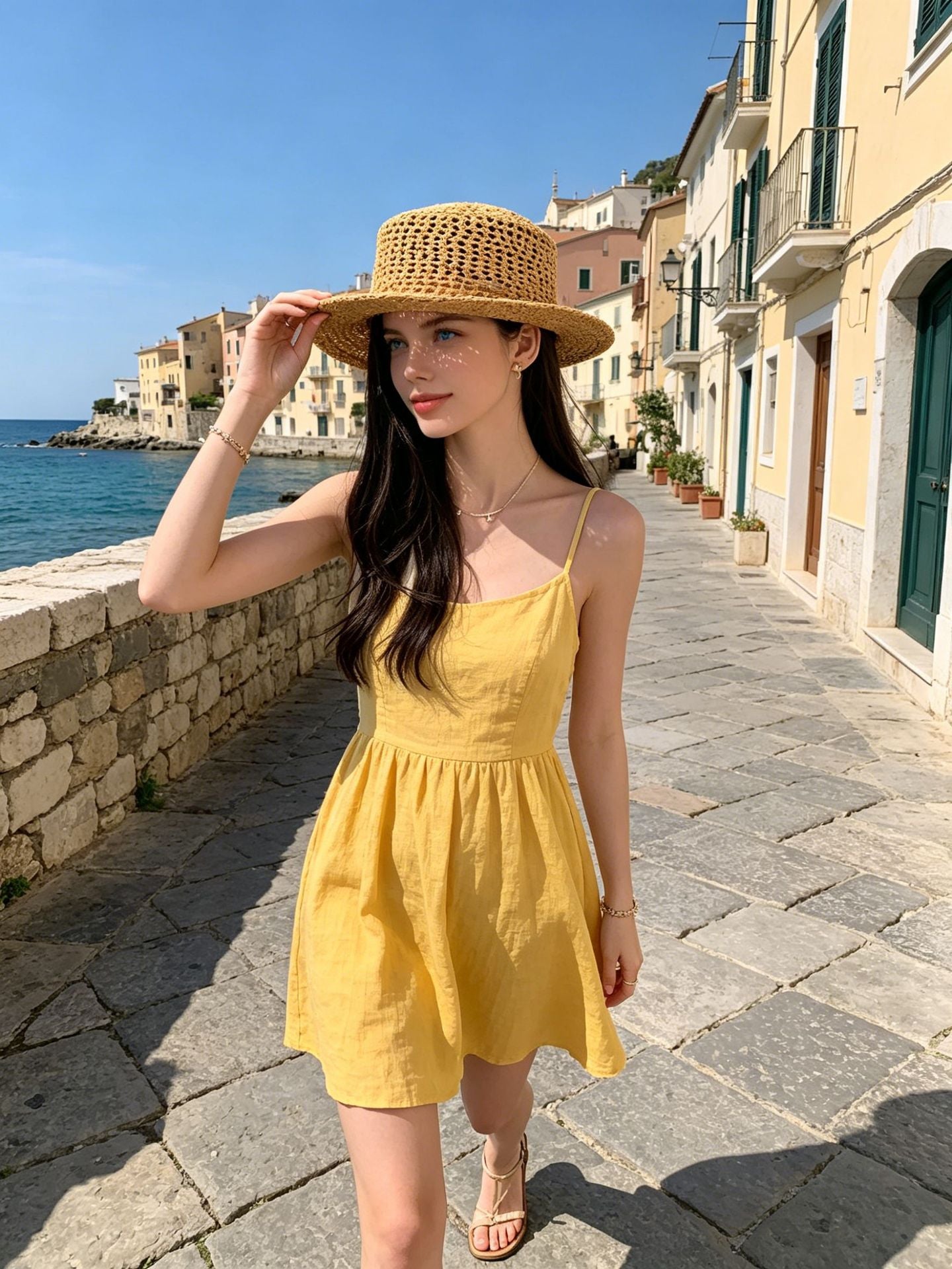 Women's Crochet Bucket Sun Hat for Summer Cooling & Beach