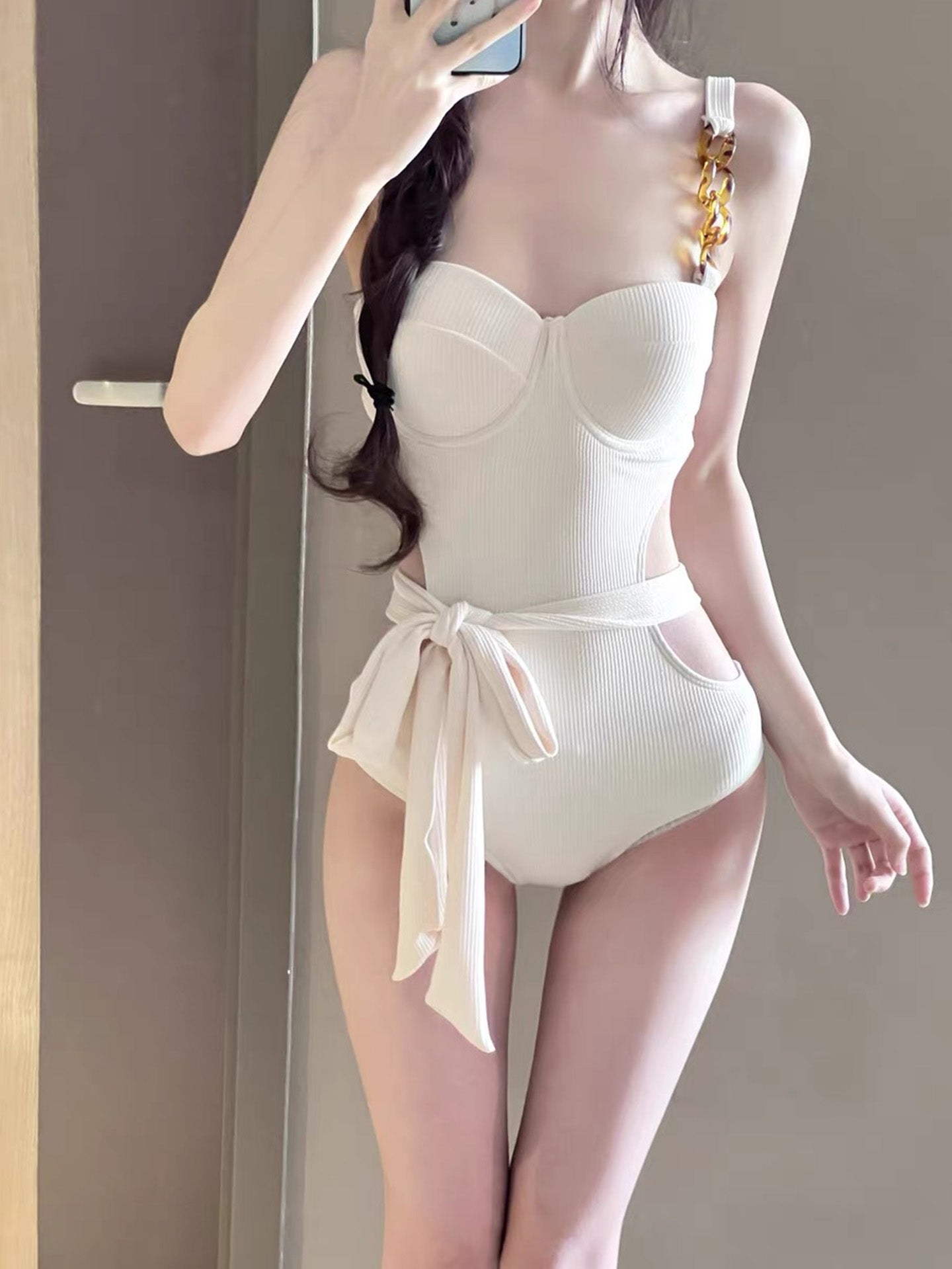 Small Bust Push Up One-Piece Swimsuit