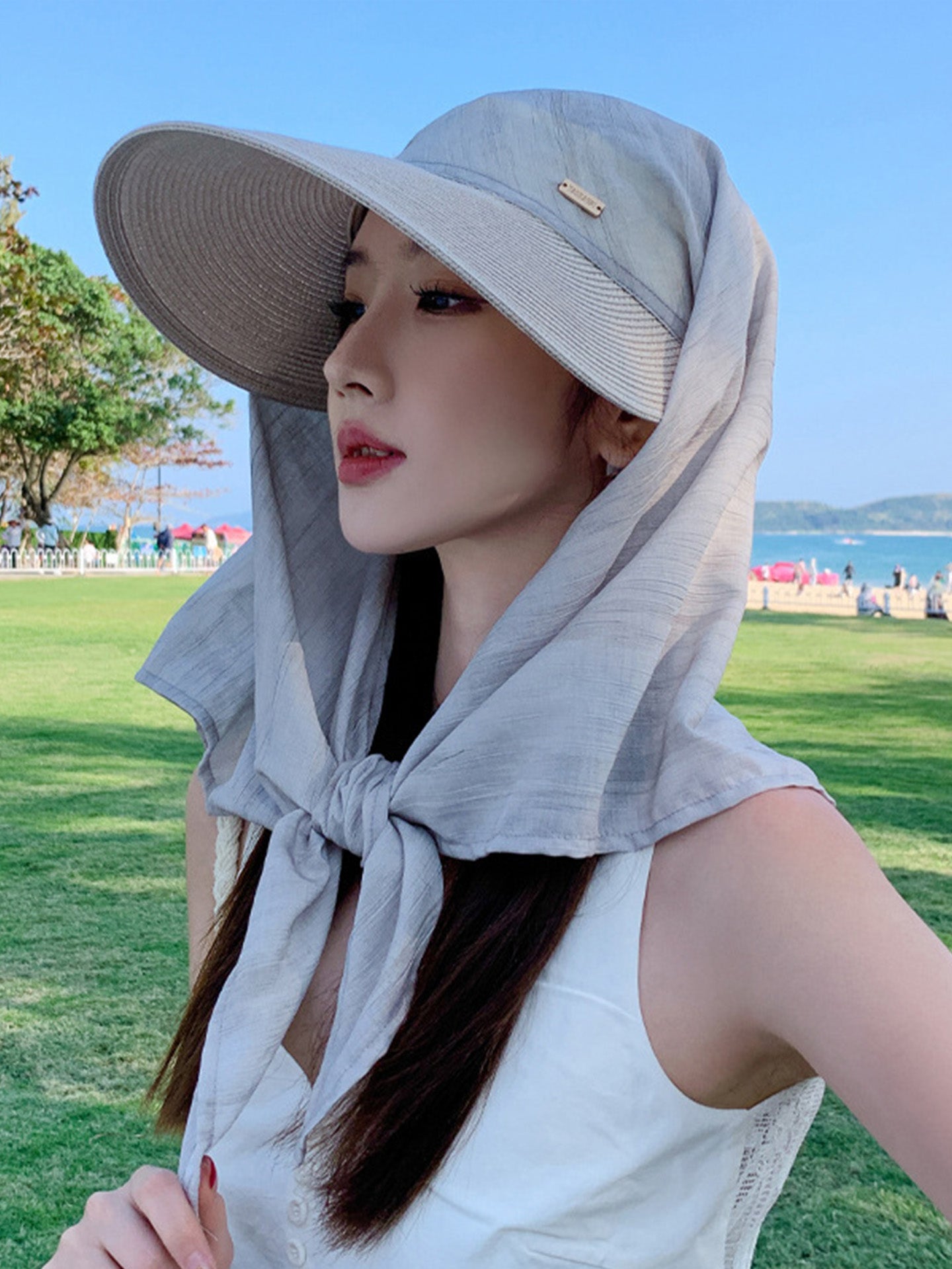 UPF 50+ Face Shield Hat with Neck Flap