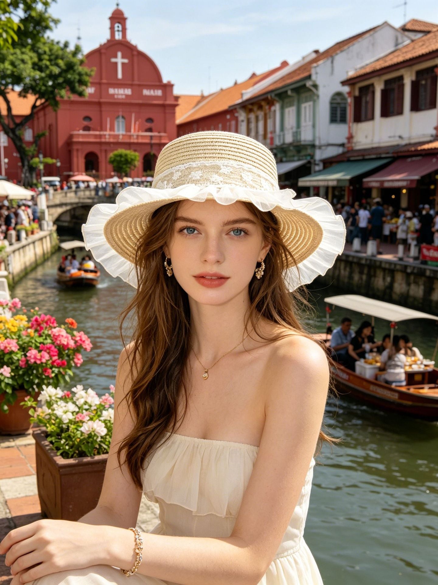 Lolita Lace Flat Top Hat for Tea Party & Costume