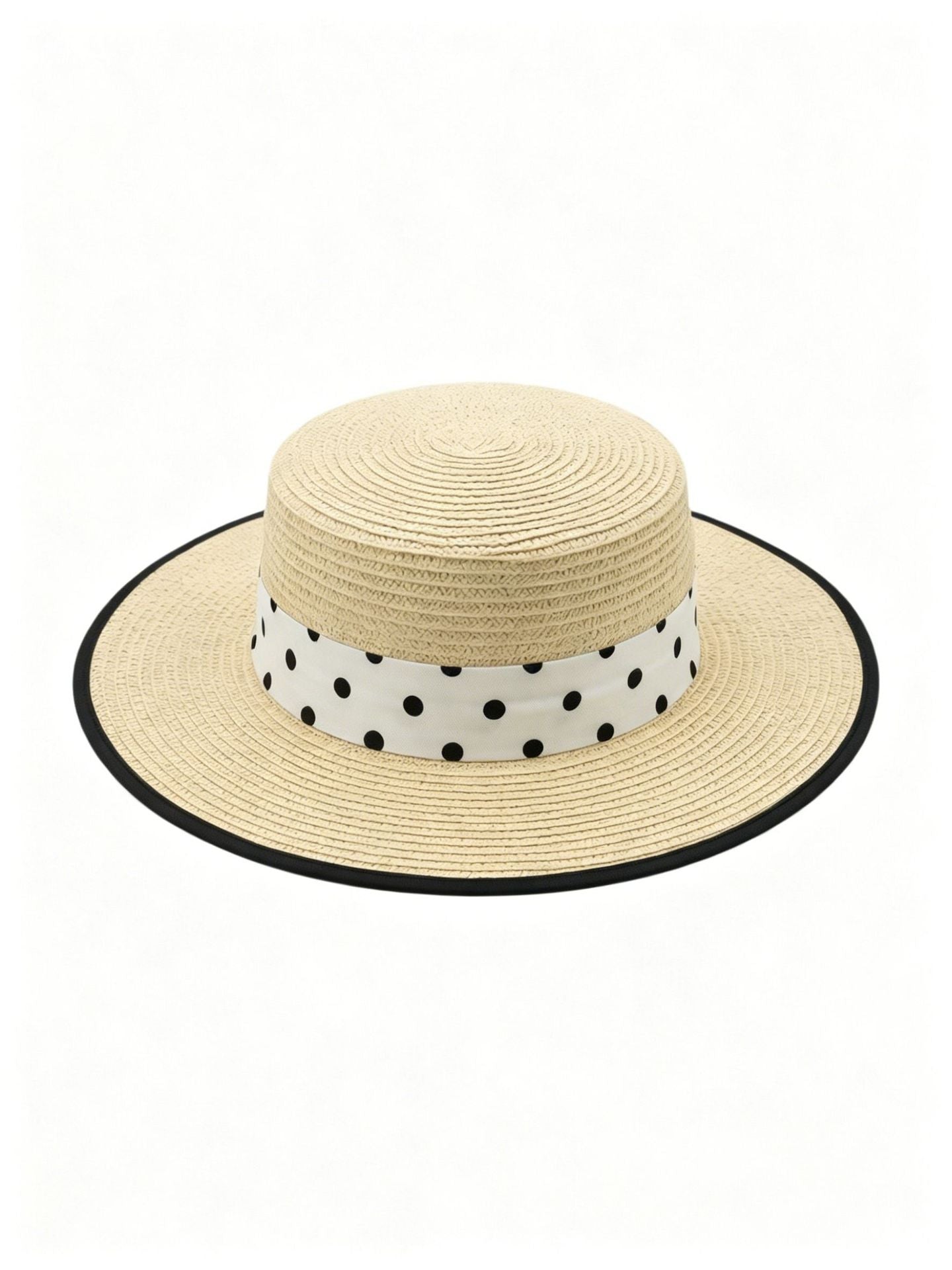 British Polka Dot Boater Hat for Women